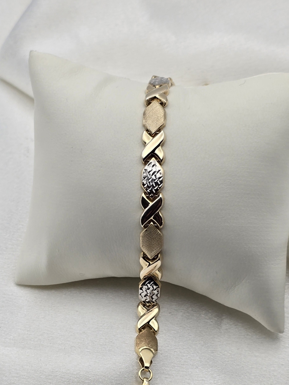 XO Elegant Two-Tone Gold Over Sterling Silver 925 Bracelet